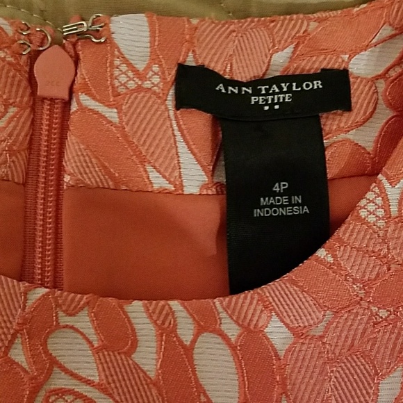 Ann Taylor coral textured dress, size 4P - Picture 3 of 3